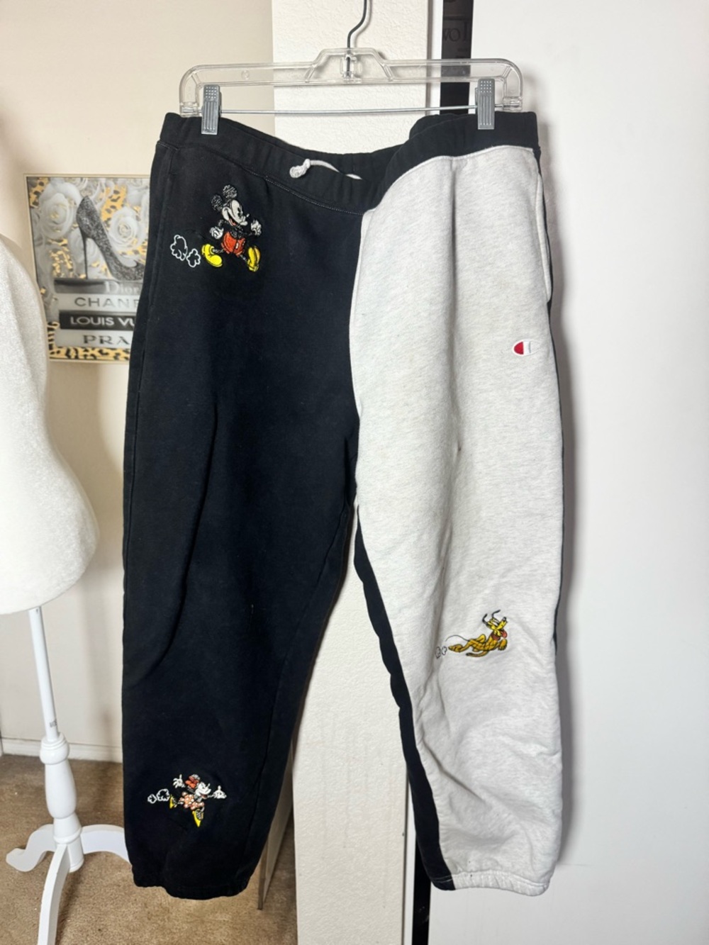 Champion Two-Tone Black & Grey Disney sweatpants
